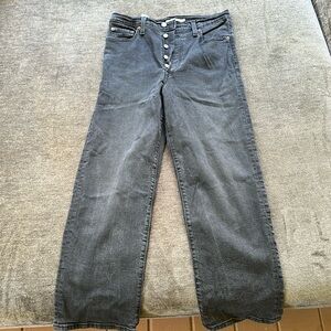Levi’s ribcage straight ankle black washed jeans size 29